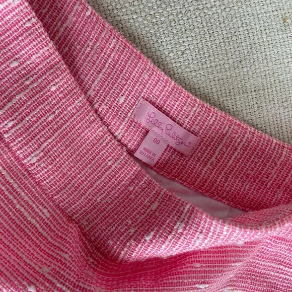 Lilly Pulitzer Sloane Shorts Sparkle Pink Swirly Boucle Tweed Size 00 Like New - Picture 7 of 15